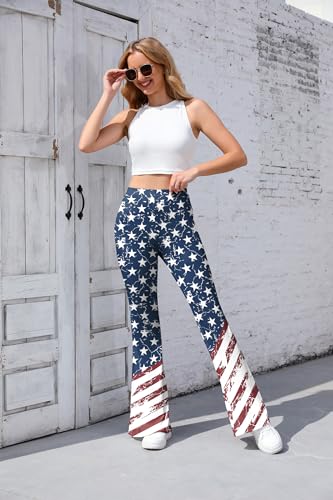 Women Halloween Bell Bottom High Waisted Stretchy Flare Leggings Plaid Printed Long Pants2