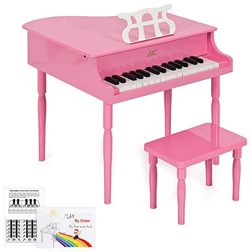 Best Choice Products Kids Classic Wood 30-Key Mini Grand Piano Musical Instrument Toy