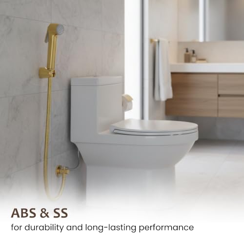 Image of Colston Premium Health Faucet for Bathroom | Comes with 1.25-Meter Stainless Steel Tube | Wall Mounted Jet Spray for Toilet (Gold)