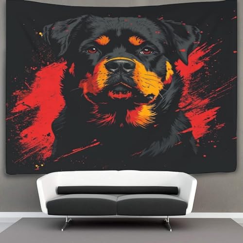 Couverture murale Rottweiler imprimée 3D pour décorer un dortoir - 3