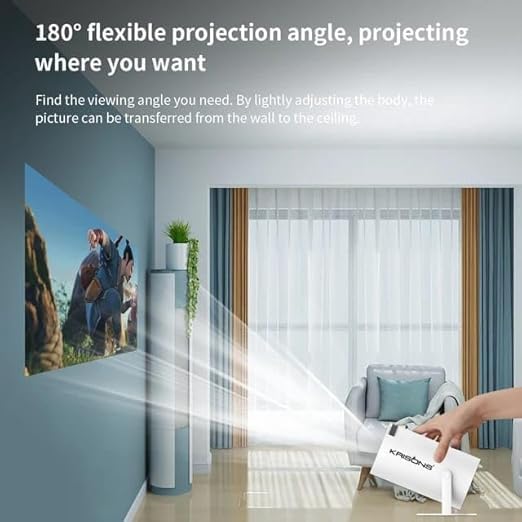 Image of Krisons Zytel-003 Smart LED Projector with Free 20 Watts SoundBar,1080p HD Resolution, Rotatable Design, Built-in Streaming Apps(Netflix etc.), 3500 Lumens, Screen Mirroring,1+16GB,Android+BT+WiFi