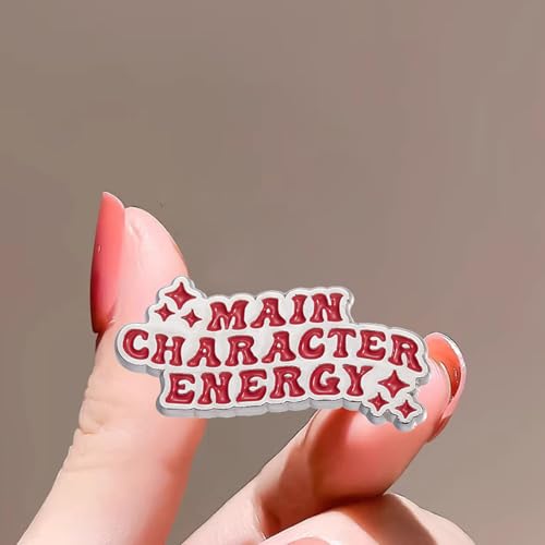 Image of Main Character Energy Theme Pin Cute Pins for Bags Funny Enamel Pins Stylish Pins for Clothing, Bags and Lanyards