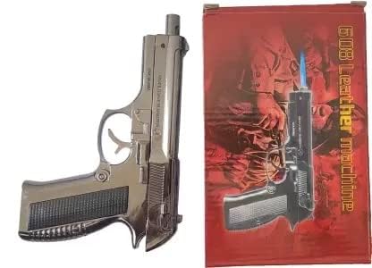 Image of Heavy Metal Full Cock Pistol Gun Lighter with Windproof Flame Cast Iron, Nickel Gas Lighter (Black, Steel, Pack of 1)
