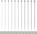 FEPITO Ensemble d'aiguilles de tricot en acier inoxydable, aiguilles de tricotage en métal pointé droit, 11 Taille de 2,0mm-8,0mm, 9.84 Longueur des pouces pour la main DIY Tricots