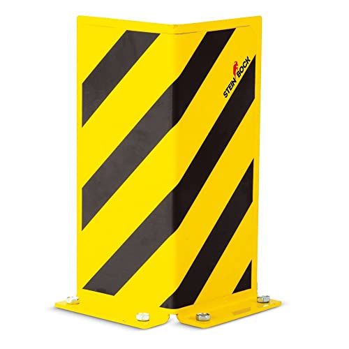 Steinbock Rammschutz-Ecke | Winkel-Form | HxBxT 400 x 180 x 180 mm | 5 mm Materialstärke | 2-seitiger Schutz in Signalfarben | einfache Montage | Anfahrschutz aus Stahl | Pfostenschutz | Regalschutz