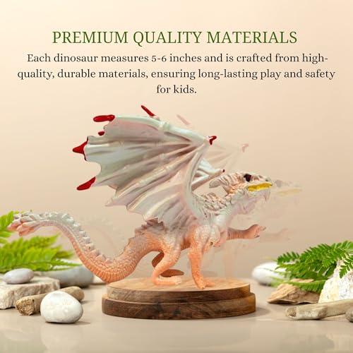 Image of Realistic Flying Dragons Dinosaur Animal Toys for Kids 3+ | Big Size 8PCs Attractive Multicolor Dino Animals Toy for Boys and Girls Birthday Gift for Children Education & Decor Items(Dragon 8)