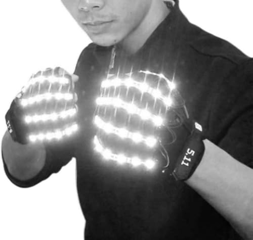 YUANYUYING Gants LED Flash - Gants lumineux pour fêtes, Halloween et événements | Lumineux et clignotants | Fonctionnement facile à piles (Blanc, Standard)