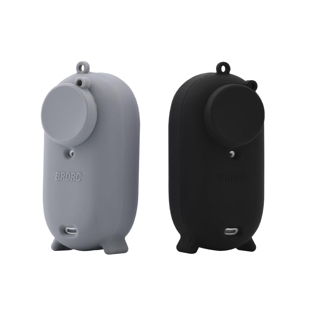 Thumb Camera Silicone Protective Case with Lens Cover for Insta360 GO3 Battery Compartment Protective Cover Dustproof Anti-Drop Silicone Case Body Lens Cap Accessories (Black 1)