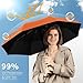 Seniny Windproof Travel Umbrella, Automatic Umbrellas for Rain, Portable & Compact Umbrellas for Backpack, Strong UV for Protection, Folding Small Sun Umbrella for Car, Walking, Orange