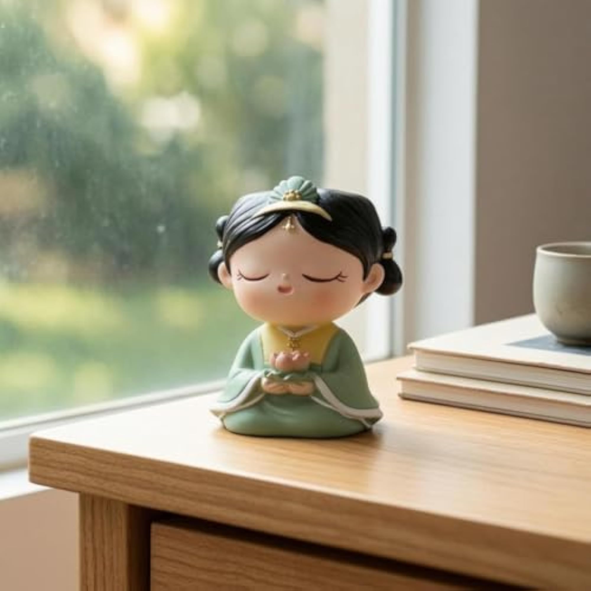 Girl Figurine Candle Holder, Traditional Design