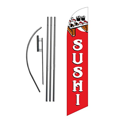Sushi Restaurant Advertising Feather Banner Swooper Flag Sign with 15