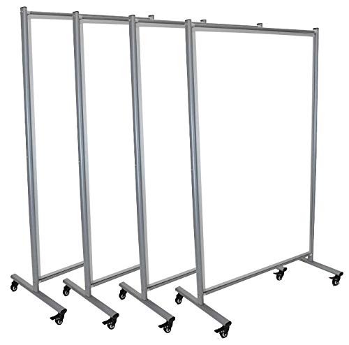 Mobile Magnetic Whiteboard Room Divider (4 Pack)