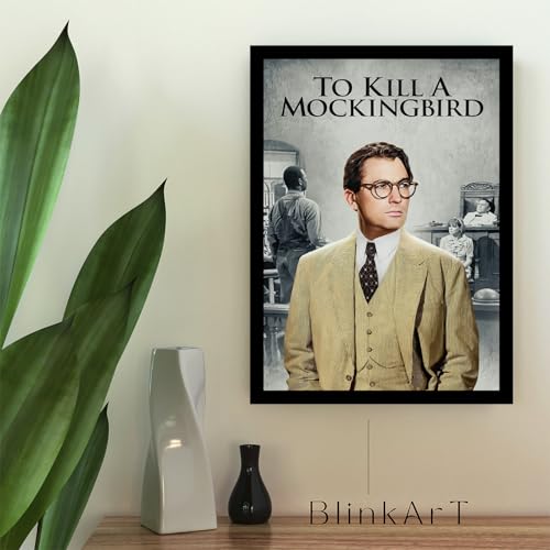 Image of BLINKART To Kill A Mockingbird (1962) Movie Poster Frame 12x18 Inch | Premium 300 GSM Paper Wall Print | Mid Century Vintage Film Artwork for Home, Bedroom, Living Room, Office | Framed Photo Decor