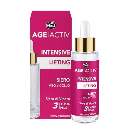 Matt, AGEACTIV Intensive Lifting, Siero Viso e Collo, con Siero di Vipera 3-Alpha Plus, Effetto Lifting, Distende le Rughe per una Pelle Più Giovane, Senza Profumo, 30 ml