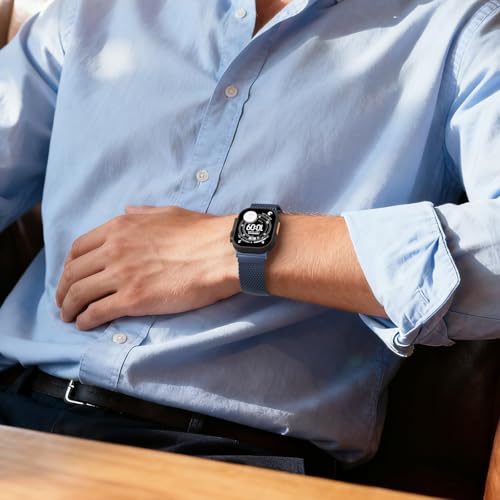 Image of Magnetic Mesh Milanese Loop Compatible with Apple Watch Band 49mm 46mm 45mm 44mm 42mm 41mm 40mm 38mm Men Women, Stainless Steel Metal Strap for iWatch Ultra 3 /2 /1 Series 11 10 9 8 7 6 5 4 SE
