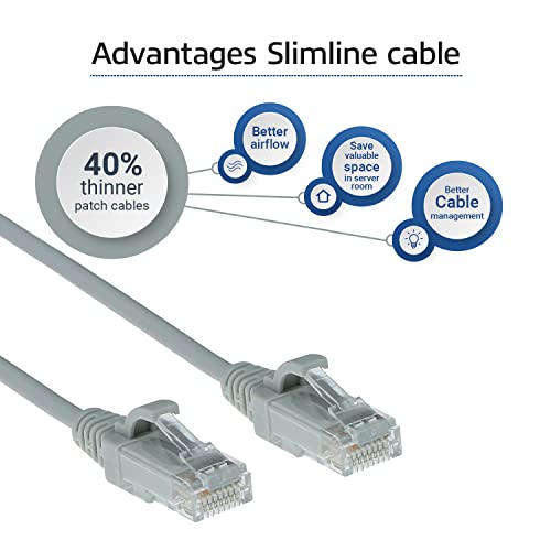 ACT Cat6 Network Cable, U/UTP LSZH LAN Cable, Thin 3.8 mm Slimline, Flexible Snagless Ethernet Cable with RJ45 Connector - Image 4