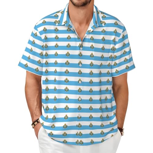 Chemise drapeau Saint-Marin pour homme activewear et sorties été