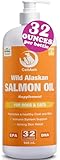 Wild Salmon Oil for Dogs & Cats 32oz Omega 3 Fish Oil Skin & Coat Supplement Pure Fish Omega 3 6 9 Liquid EPA DHA Fatty Acids - Itchy Relief Supports Joint Function, Brain, Eye, Immune & Heart Health