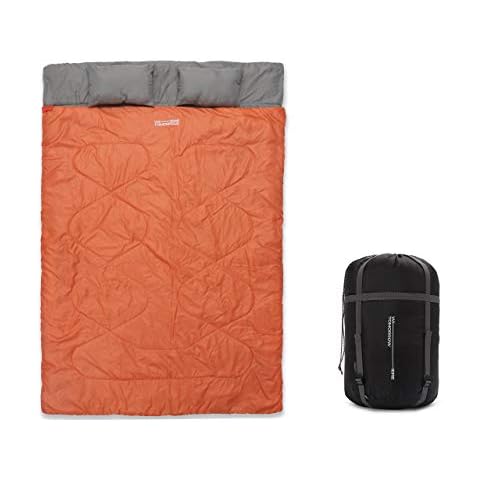 Lumaland Saco de Dormir Doble 4 Estaciones con 2 Almohadas y Bolsa de Transporte Cover