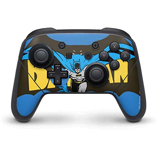 Skinit Decal Gaming Skin Compatible with Nintendo Switch Pro Controller - Officially Licensed DC Comics Batman Vintage Action Pose Design