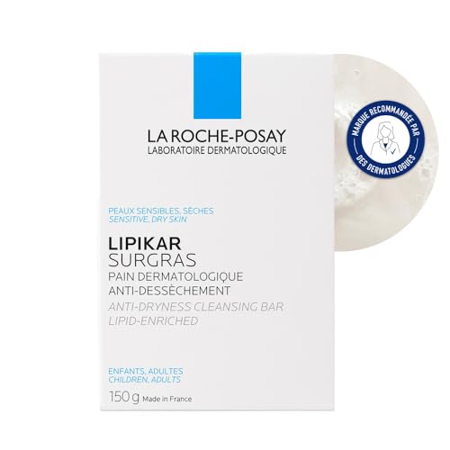 La Roche-Posay, Lipikar, Savon Pain Surgras Anti-Dessèchement, Idéal Peaux Sensibles et Peaux Sèches, Apaise les Sensations de Tiraillements, Enrichi en Beurre de Karité et Niacinamide