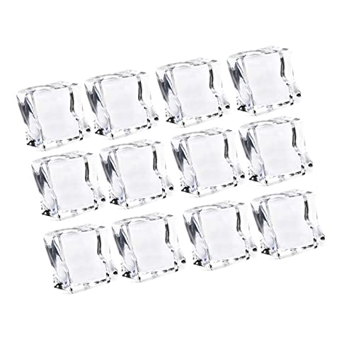 FUNOMOCYA 48 Piezas bloque de hielo falso pepita simulado cuadrado Whisky formas hogar bandeja de cubitos de hielo para cubitos de hielo artificial