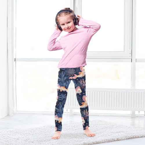 Boccsty Seamless Cute Fishs Girls Leggings Kids Yoga Pants Dance Active Tights 4T4
