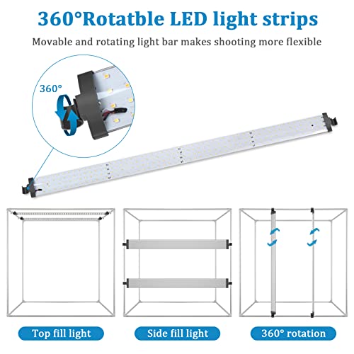 Boîte à lumière studio photo 81cm pliable avec LED à intensité variable et 4 fonds
