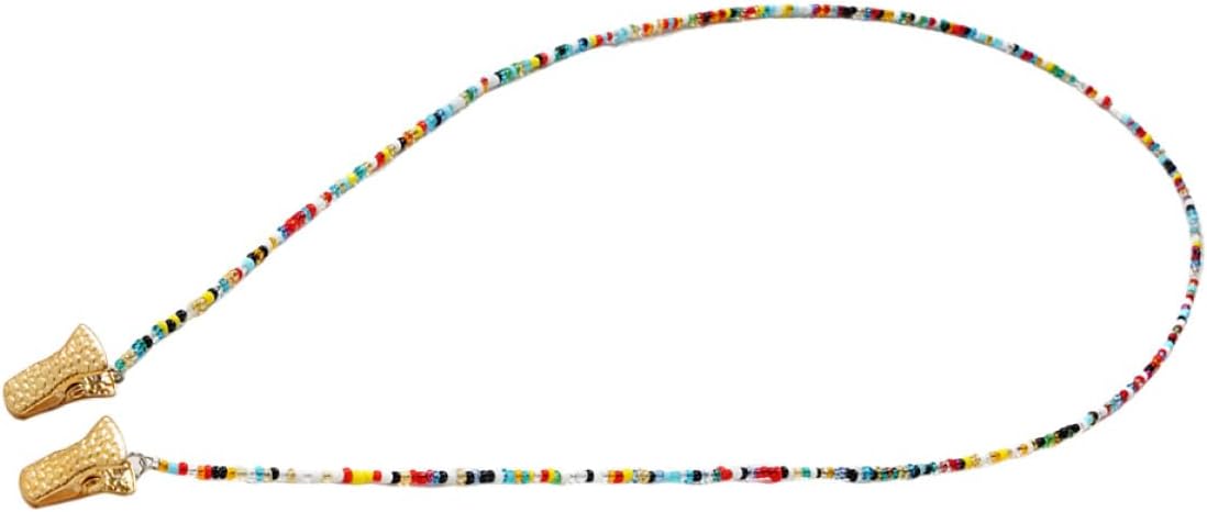KOMBIUDA Colorful Beaded Eyeglass Chain Hanging Holder for Women, Spectacles Strap Necklace Eyewear Retainer for Daily Use,