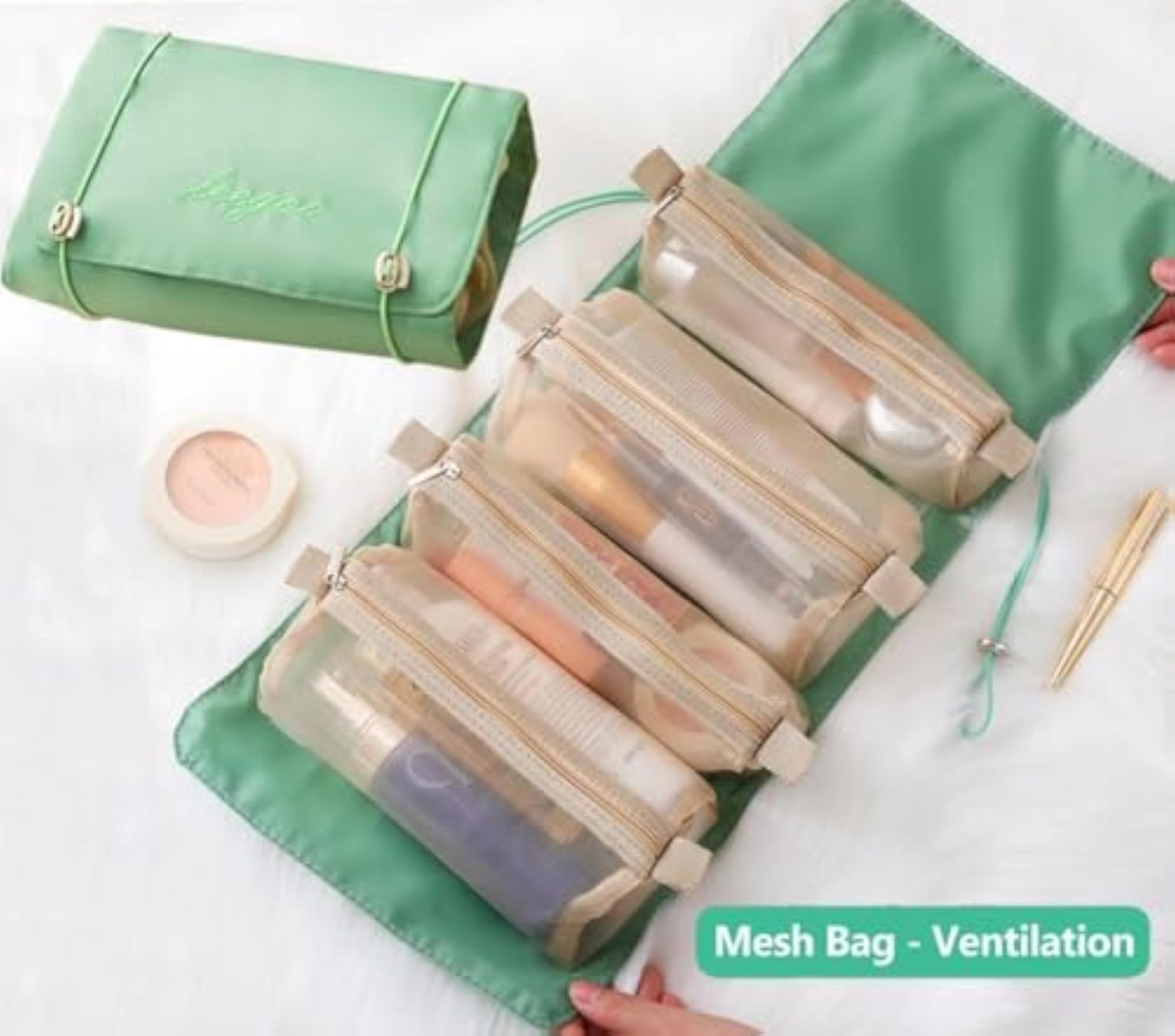 4 in 1 Travel Toiletry Makeup Organizer Pouch Bag