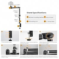 TARION Overhead Kamera Tischstativ Flexibler Gelenkarm Klemmstativ TKA01-M – Ansicht 5