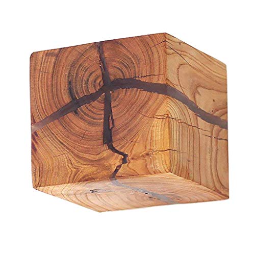 A&MZYOU Applique murale créative Style minimaliste nordique Creative Crack en bois Applique murale Night Light Warm Applique murale en bois blanc Applique murale LED Chevet Couloir Intérieur Couleurs