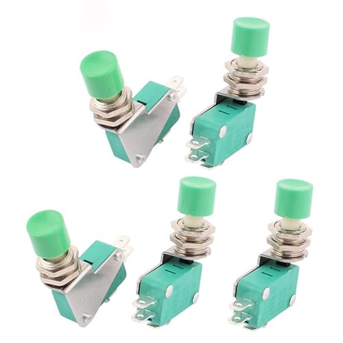 Interruptor miniatura SPDT de 15A y 125/250V CA con botón pulsador verde para control eléctrico