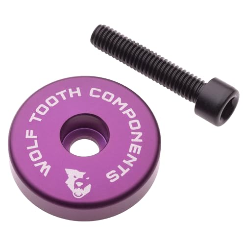 Wolf Tooth Ultralight Stem Cap with Integrated 0.2 inch (5 mm) Spacer Purple