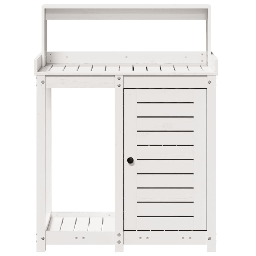 Table de rempotage avec étagères Bois Massif de pin Blanc