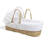 Clair de Lune Waffle Palm Moses Basket 75 x 28 cm (White)
