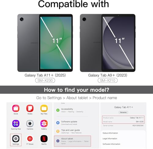 Image of VERTUS Premium Tempered Glass Screen Protector for Samsung Galaxy Tab A11+ / A11 Plus / A9+ / A9 Plus 2023 [11 Inch] (SM-X210 /X216 /X218) with Anti-Scratch & Smudge Proof Coating
