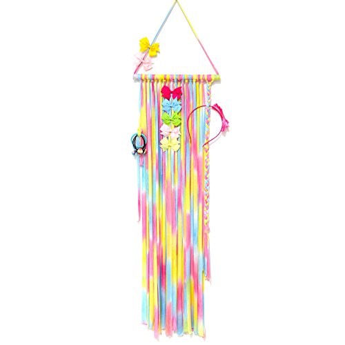 Beinou Hair Bow Holder Hair Clips Holder Organizer Storage Headband Hanger, 37.8 Inch Long(Rainbow)