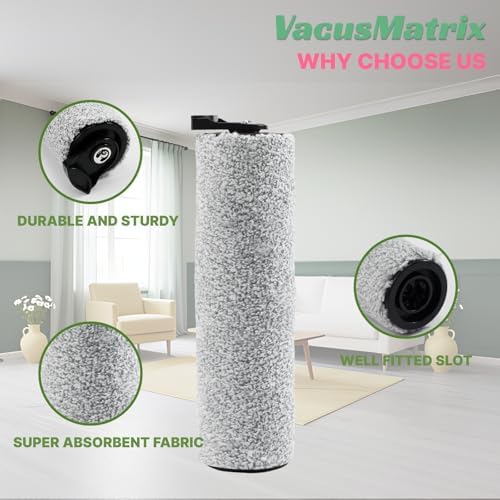 VacusMatrix iFloor 3/Floor One S3 Roller Brush Replacement Fit for Tineco,3 Brush Rollers and 3 HEPA Filters for Cordless Wet Dry Vacuum Cleaner, Vacuum Mop Replacement Parts Accessories - 4