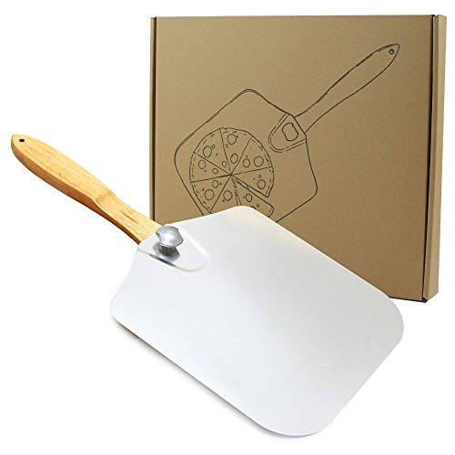 Homevibes Aluminum Pizza Peel with Wood Handle 14-Inch x 12-Inch Kitchen Supply