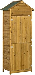 Outsunny Wooden Shed Timber Garden Storage Shed Outdoor Sheds - 190cm x 79cm x 49cm