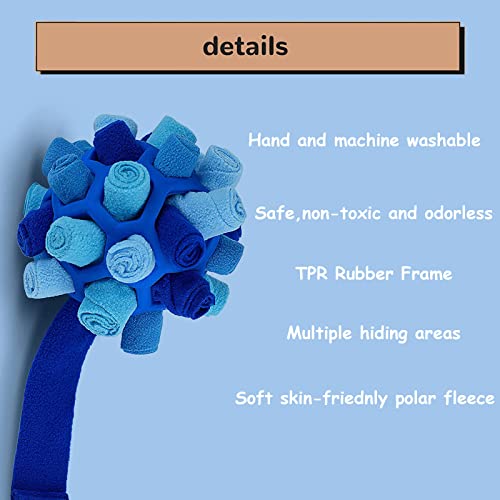 Hiraethore Dog Enrichment Toys, Interactive Bite Resistant Snuffle Ball Pet Toy Encourage Natural Foraging Skills, Slow Food Training And Stress Relief (Blue) #TOP2