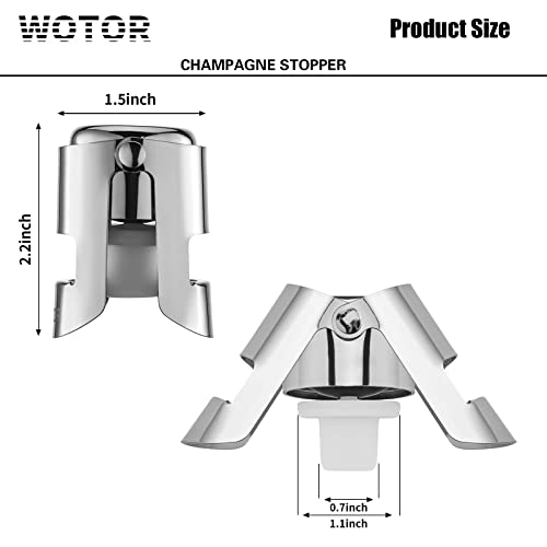 image for WOTOR Champagne Stoppers with Stainless Steel Champagne Bottle Stopper