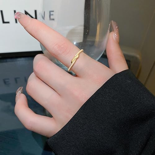 JeweBella Adjustable Rings for Women 925 Sterling Silver Ring Minimalist Cubic Zirconia Thumb Ring Engagement Wedding Promise Ring