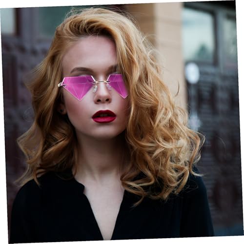 Lunettes en forme de diamant sans monture au style unique pour un look tendance - 4