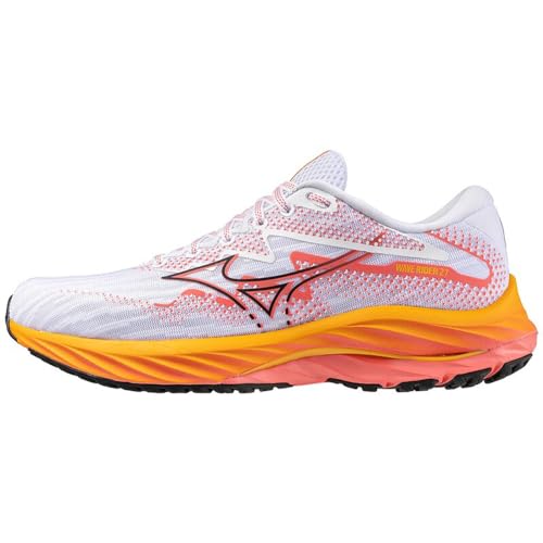Tênis Mizuno Wave Rider 27 Feminino (Branco/Laranja, BR, Adulto, Numérico, 40)