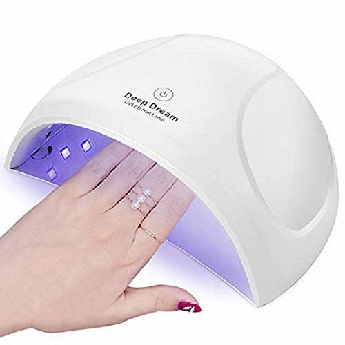 UV Lampe für Gelnägel, DeepDream 24W Nageltrockner LED/UV Lampe für Nägel mit 12V 2A Netzteil,90s Timer,Abnehmbarer Magnet-Platte,Geeignet für alle Gel