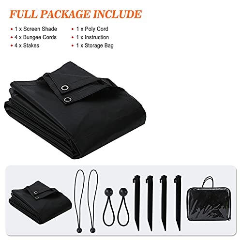 Excelfu Rv Awning Sun Shade Screen With Zipper 15' X 9' - Rv Awning Shade Screen Black Mesh Uv Blocker Complete Kits For Rv Camper Trailer Motorhome #TOP5