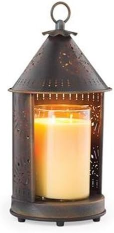 Candle Warmers Etc Tin Punched Candle Warmer Lantern For Top-Down Candle Melting, Sunshine Primitive Tin
