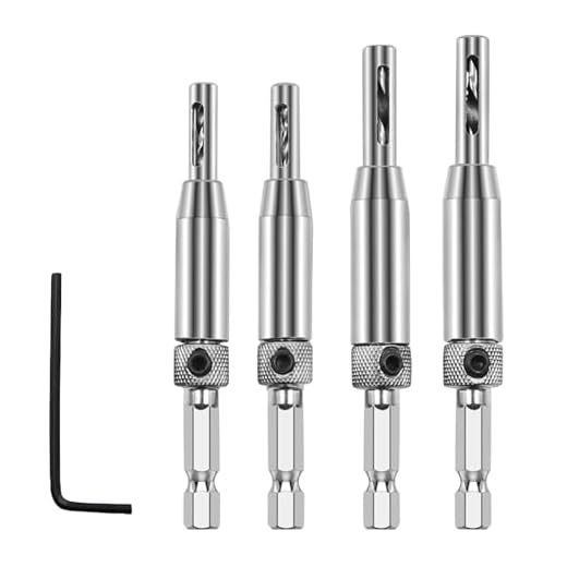 Self-Centering Hinge Drill Bit Set